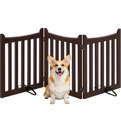 Yaheetech Freestanding 3-Panel Wooden Pet Fence - 24" Tall - Image 1