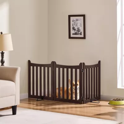 Yaheetech Freestanding 3-Panel Wooden Pet Fence - 24" Tall - Image 2