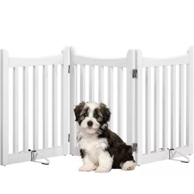 Yaheetech Freestanding 3-Panel Wooden Pet Fence - 24" Tall - Image 1