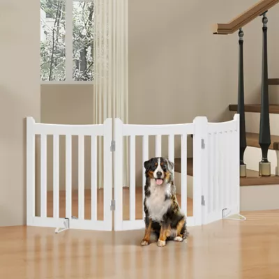 Yaheetech Freestanding 3-Panel Wooden Pet Fence - 24" Tall - Image 2