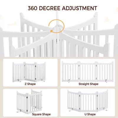 Yaheetech Freestanding 3-Panel Wooden Pet Fence - 24" Tall - Image 4