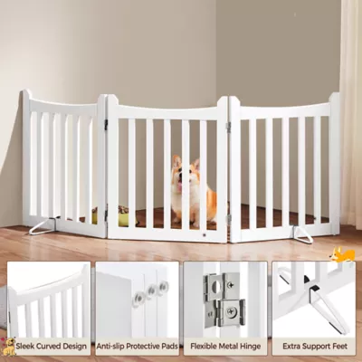 Yaheetech Freestanding 3-Panel Wooden Pet Fence - 24" Tall - Image 5