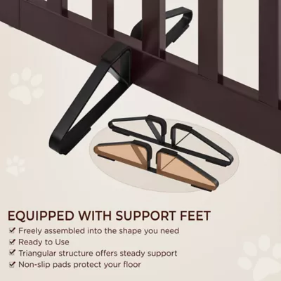 Yaheetech Freestanding 4-Panel Wooden Pet Fence - 24" Tall - Image 4
