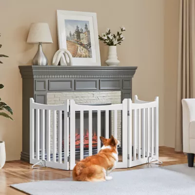 Yaheetech Freestanding 4-Panel Wooden Pet Fence - 24" Tall - Image 2