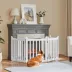 Yaheetech Freestanding 4-Panel Wooden Pet Fence - 24" Tall image thumbnail 2