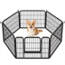 Yaheetech 6-Panel Metal Dog Playpen with Door - 24" Tall, Black image thumbnail 1