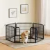 Yaheetech 6-Panel Metal Dog Playpen with Door - 24" Tall, Black image thumbnail 2