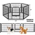 Yaheetech 6-Panel Metal Dog Playpen with Door - 24" Tall, Black image thumbnail 3