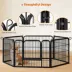Yaheetech 6-Panel Metal Dog Playpen with Door - 24" Tall, Black image thumbnail 5