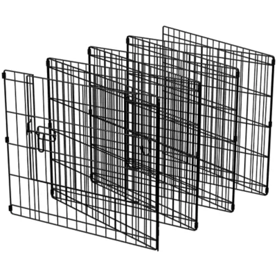 Yaheetech Portable 8-Panel Dog Playpen - 24" Tall, Black - Image 4