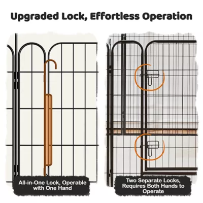 Yaheetech 8-Panel Puppy Playpen - 24" Tall, Black - Image 4