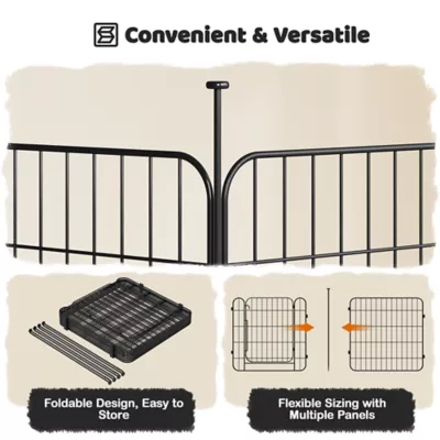 Yaheetech 8-Panel Puppy Playpen - 24" Tall, Black - Image 5