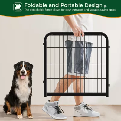 Yaheetech 8-Panel Foldable Metal Dog Fence - 24" Tall, Black - Image 4