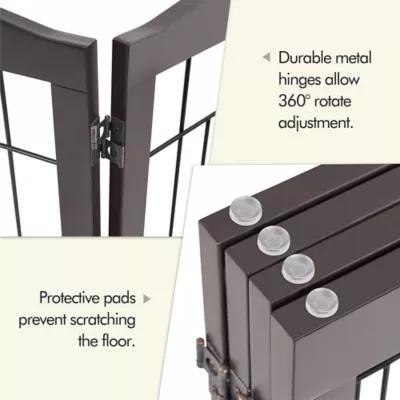 Yaheetech Extra-Wide Freestanding 4-Panel Pet Gate - 31" Tall - Image 4