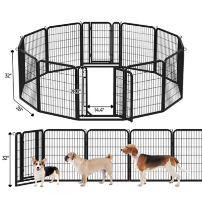 Yaheetech 12-Panel Foldable Pet Fence - 31.5" Tall, Black - Image 3