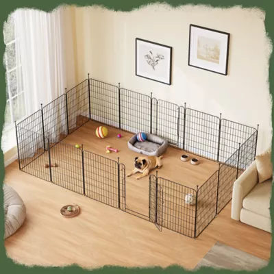 Yaheetech 16-Panel Metal Dog Playpen - 31.5" Tall, Black - Image 2