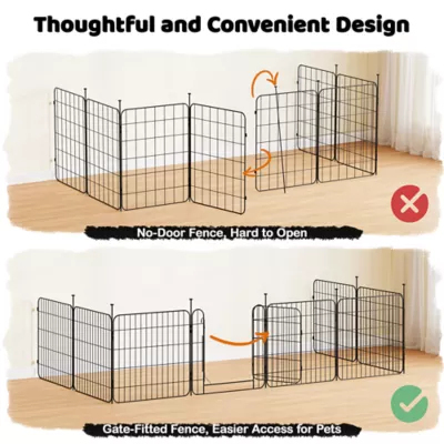 Yaheetech 16-Panel Metal Dog Playpen - 31.5" Tall, Black - Image 5