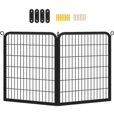 Yaheetech 2-Panel Pet Fence - 31.5" Tall, Black - Image 1