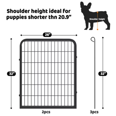 Yaheetech 2-Panel Pet Fence - 31.5" Tall, Black - Image 3