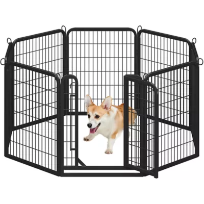 Yaheetech 8-Panel Pet Fence - 31.5" Tall, Black - Image 1