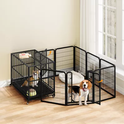 Yaheetech 8-Panel Pet Fence - 31.5" Tall, Black - Image 2