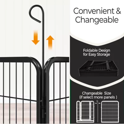 Yaheetech 8-Panel Pet Fence - 31.5" Tall, Black - Image 4