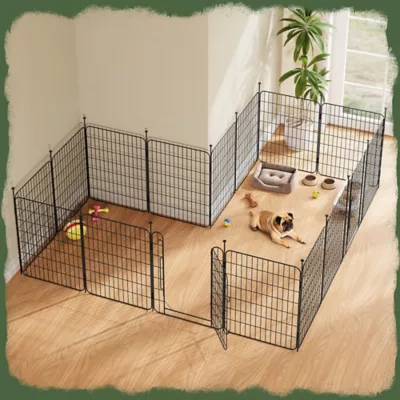 Yaheetech 8-Panel Metal Dog Playpen - 31.5" Tall, Black - Image 2