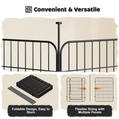 Yaheetech 8-Panel Metal Dog Playpen - 31.5" Tall, Black - Image 4