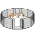 Yaheetech 12-Panel Metal Dog Playpen with Door - 32" Tall, Black image thumbnail 1