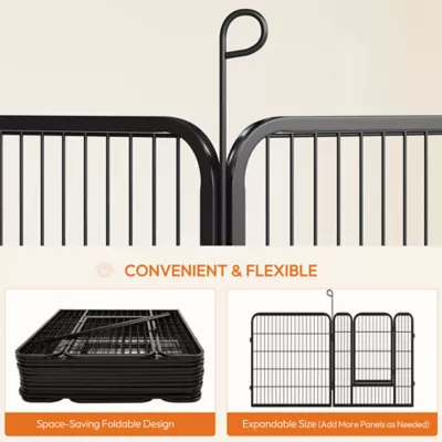 Yaheetech 12-Panel Metal Dog Playpen with Door - 32" Tall, Black - Image 5