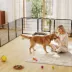 Yaheetech 6-Panel Metal Dog Playpen with Door - 32" Tall, Black image thumbnail 2