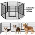 Yaheetech 6-Panel Metal Dog Playpen with Door - 32" Tall, Black image thumbnail 3