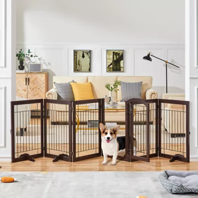 Yaheetech Freestanding 6-Panel Pet Gate - 32.5" Tall - Image 2