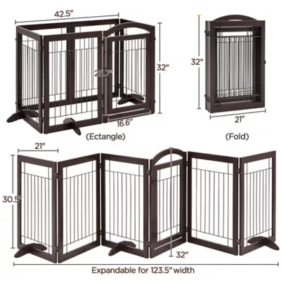 Yaheetech Freestanding 6-Panel Pet Gate - 32.5" Tall - Image 3