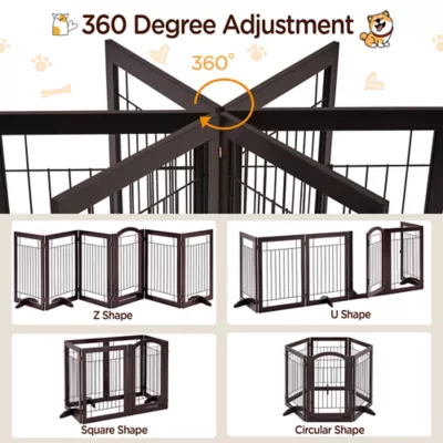 Yaheetech Freestanding 6-Panel Pet Gate - 32.5" Tall - Image 4