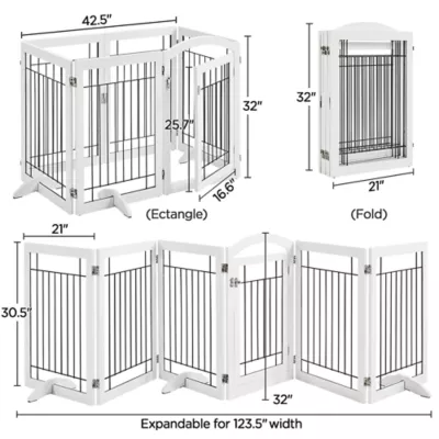 Yaheetech Freestanding 6-Panel Pet Gate - 32.5" Tall - Image 3