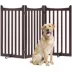Yaheetech Freestanding 3-Panel Wooden Pet Gate with Door - 36" Tall image thumbnail 1