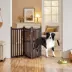Yaheetech Freestanding 3-Panel Wooden Pet Gate with Door - 36" Tall image thumbnail 2