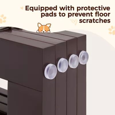 Yaheetech Freestanding 4-Panel Wooden Pet Gate with Support Feet - 36" Tall - Image 5
