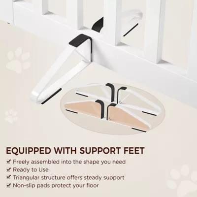 Yaheetech Freestanding 4-Panel Wooden Pet Gate with Support Feet - 36" Tall - Image 5