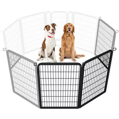 Yaheetech 2-Panel Metal Dog Playpen - 39.5" Tall, Black - Image 1