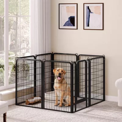 Yaheetech 2-Panel Metal Dog Playpen - 39.5" Tall, Black - Image 2