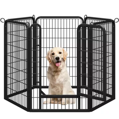 Yaheetech 6-Panel Dog Fence - 39.5" Tall, Black - Image 1