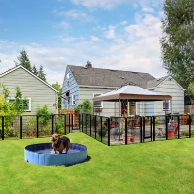 Yaheetech 6-Panel Dog Fence - 39.5" Tall, Black - Image 2
