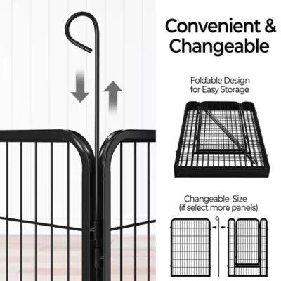 Yaheetech 6-Panel Dog Fence - 39.5" Tall, Black - Image 4