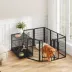 Yaheetech 8-Panel Steel Pet Exercise Barrier Fence - 39.5" Tall, Black image thumbnail 2