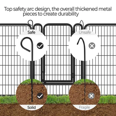 Yaheetech 8-Panel Steel Pet Exercise Barrier Fence - 39.5" Tall, Black - Image 4