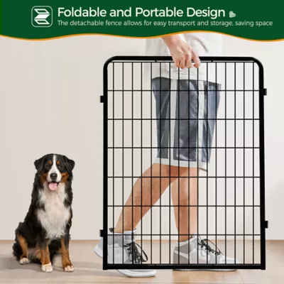 Yaheetech 8-Panel Steel Pet Exercise Barrier Fence - 39.5" Tall, Black - Image 5
