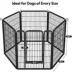 Yaheetech 6-Panel Metal Dog Playpen with Door - 40" Tall, Black image thumbnail 3