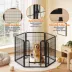 Yaheetech 6-Panel Metal Dog Playpen with Door - 40" Tall, Black image thumbnail 5